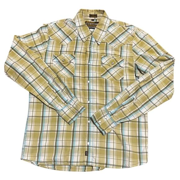 Vintage Y2K Hollister Custom Casuals Western Plaid Snap Shirt (L) - Picture 1 of 5